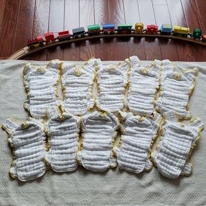 10 GMD Workhorse fitted cloth diapers, yellow edge